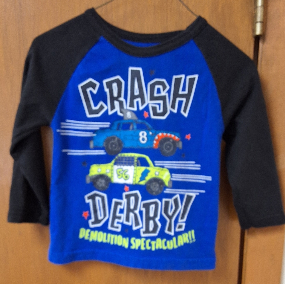 Blue and Black Crash Derby Kids Shirt